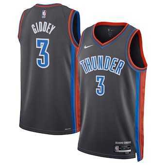 Men's Oklahoma City Thunder #3 Josh Giddey Gray Icon Edition Stitched Basketball Jersey Dzhi,We sell and wholesale Men's Oklahoma City Thunder #3 Josh Giddey Gray Icon Edition Stitched Basketball Jersey Dzhi on line form chian!